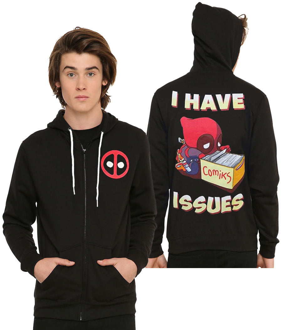 Deadpool I Have Issues Zip Up Hoodie AnimationShops