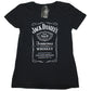 Jack Daniels Whiskey Old No. 7 Tennessee Label Junior Ladies T-Shirt