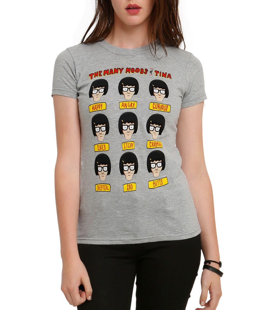 Bob's Burgers Many Moods of Tina Junior Women's T-Shirt