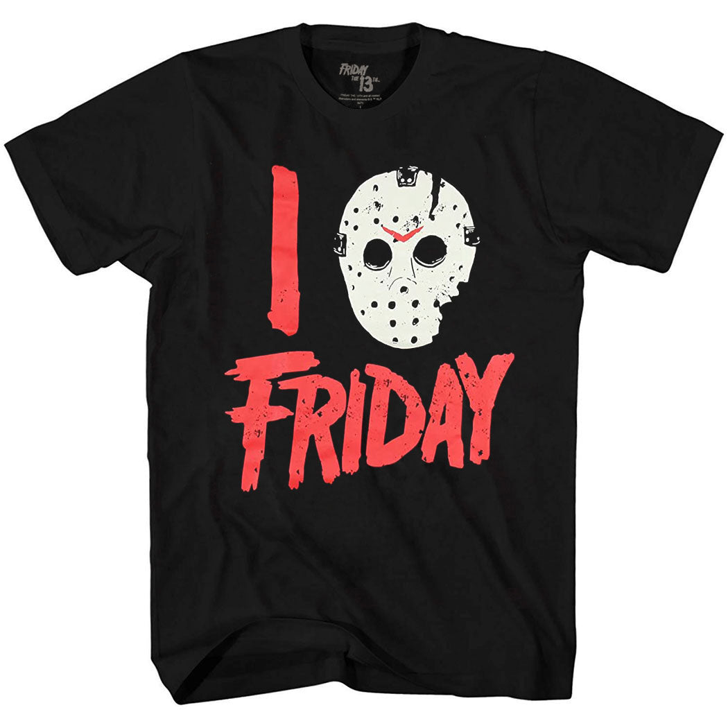 Friday the 13th I Love Friday Jason Hockey Mask T-Shirt
