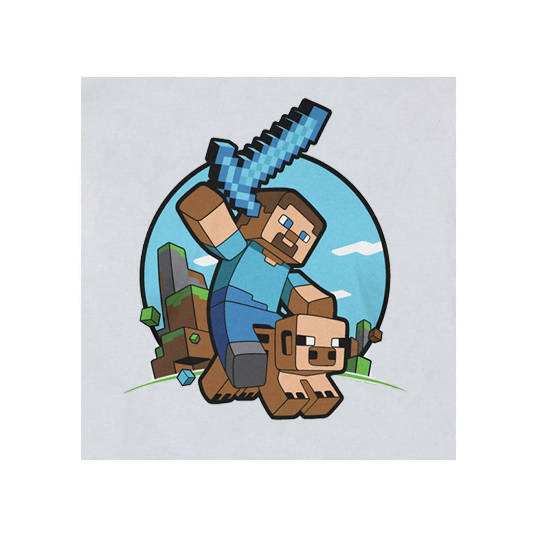 Minecraft Pig Riding Adult T-Shirt