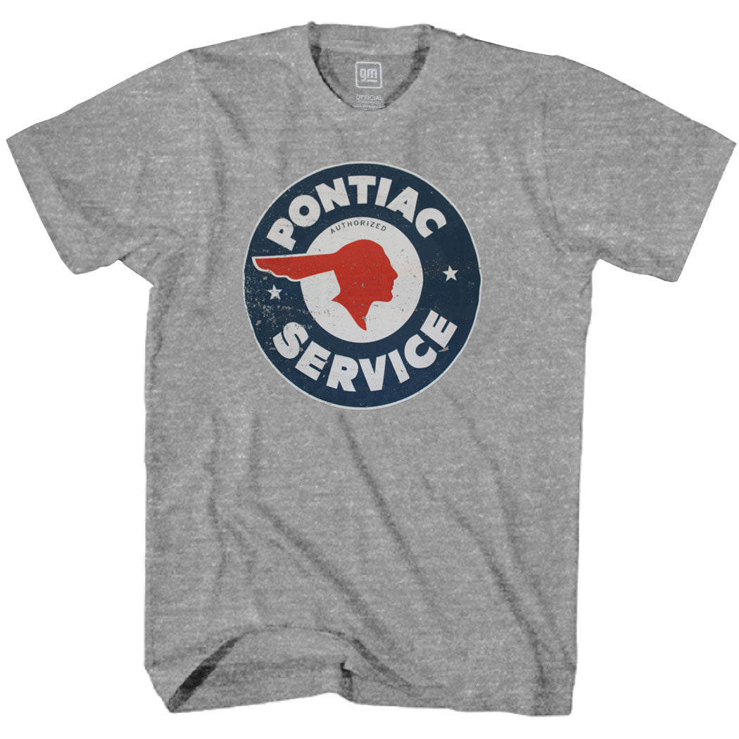 Pontiac Service Distressed Logo T-Shirt Grey