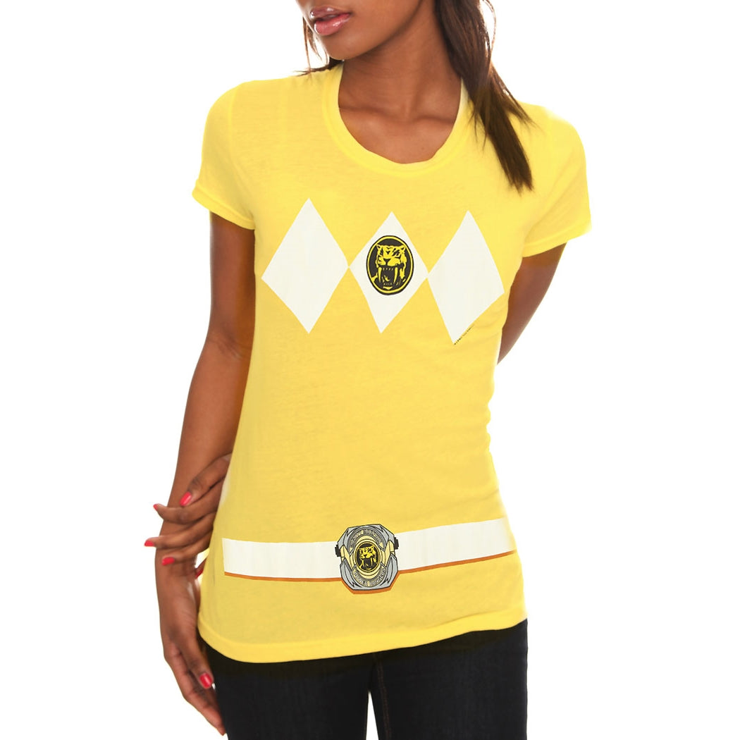 Power Rangers Yellow Ranger Costume Junior T-Shirt