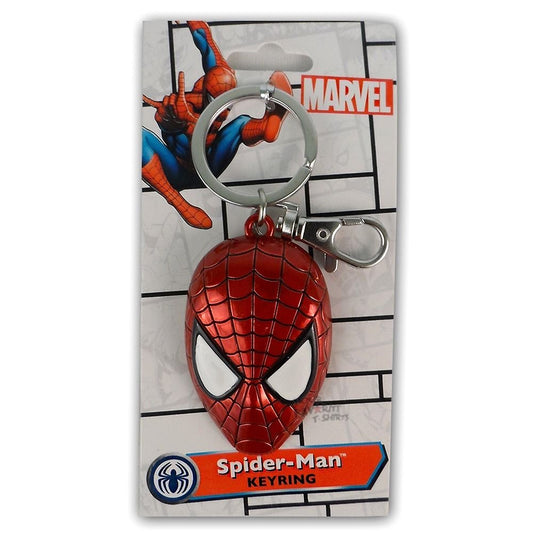 Spider-man Head Colored Pewter Key Chain