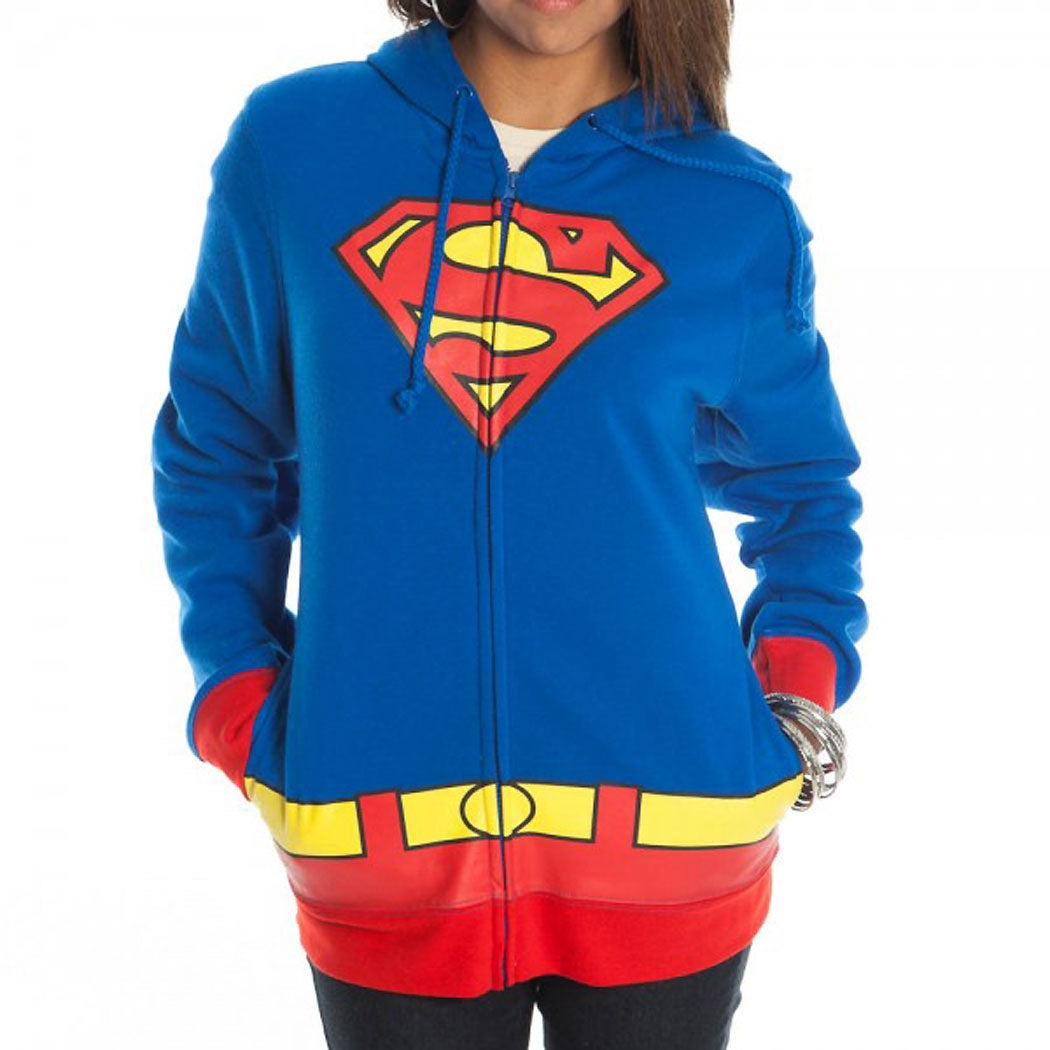 Supergirl Costume Junior Ladies Hoodie