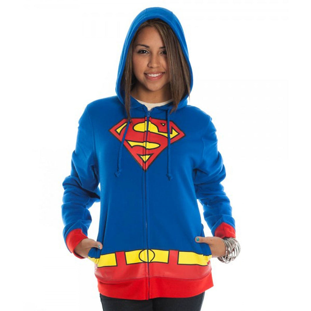 Supergirl Costume Junior Ladies Hoodie