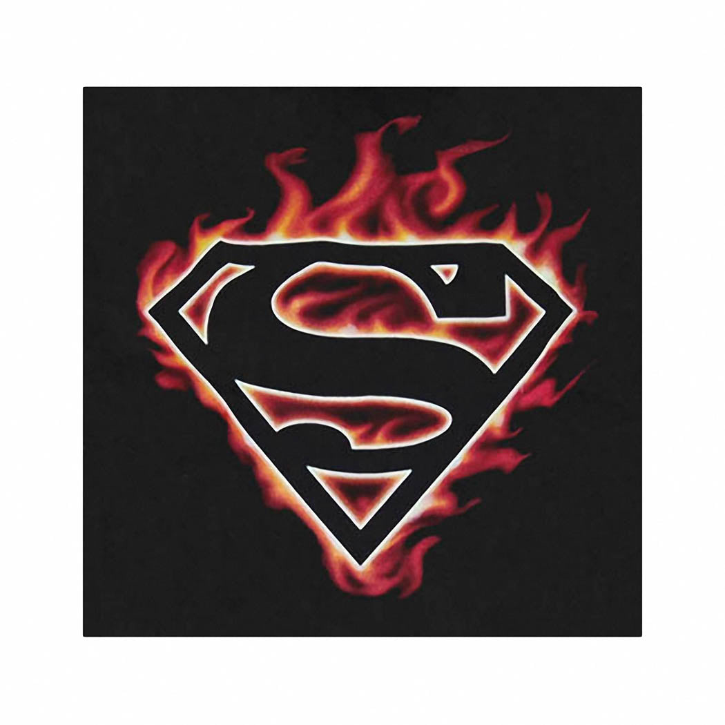 Superman Flaming Logo Adult T-Shirt