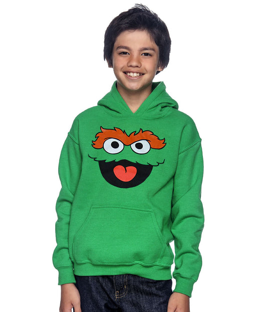 Sesame Street Oscar The Grouch Face Youth Hoodie