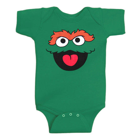 Oscar The Grouch Face Infant Onesie Romper