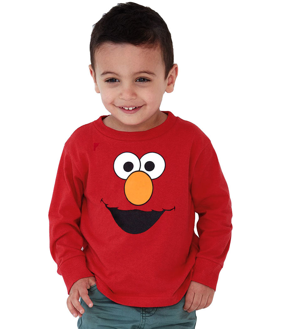 Sesame Street Elmo Face Long Sleeve Toddler T-Shirt