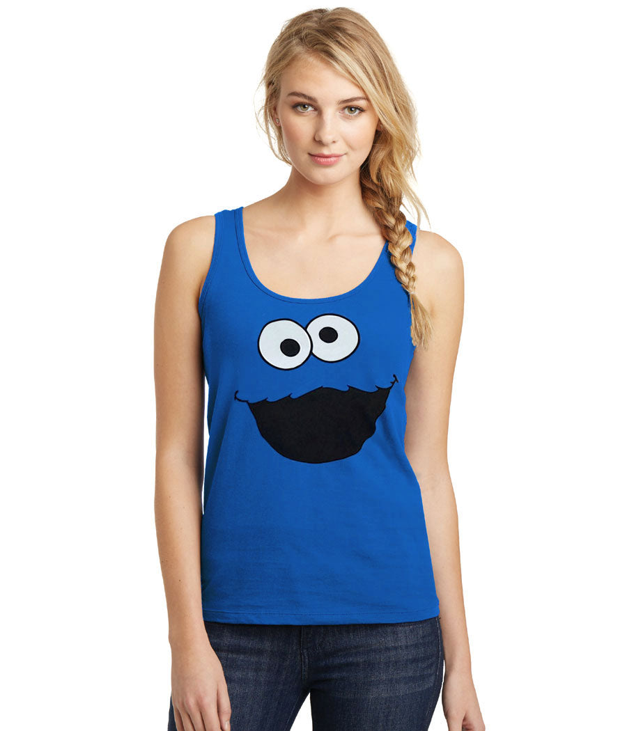 Sesame Street Cookie Monster Face Junior Women's Tank Top