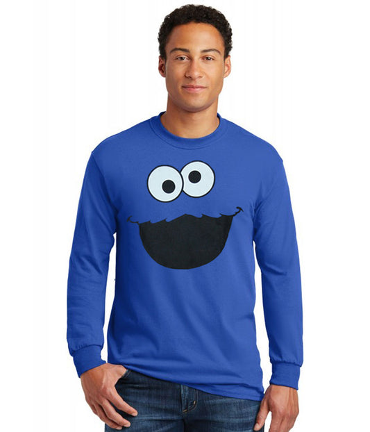 Sesame Street Cookie Monster Face Long Sleeve T-Shirt